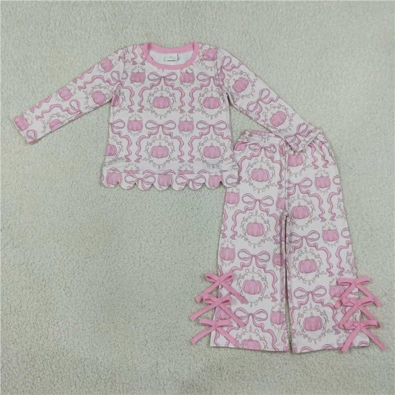 Girls bow pant set