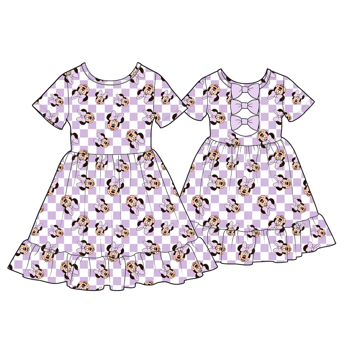 Girls bow back dress