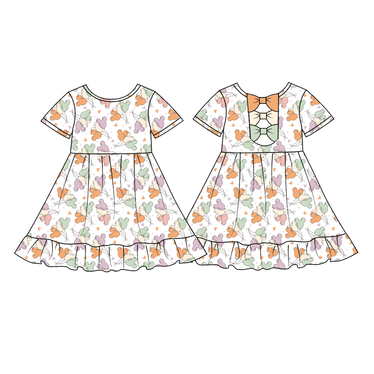 Girls bow back dress