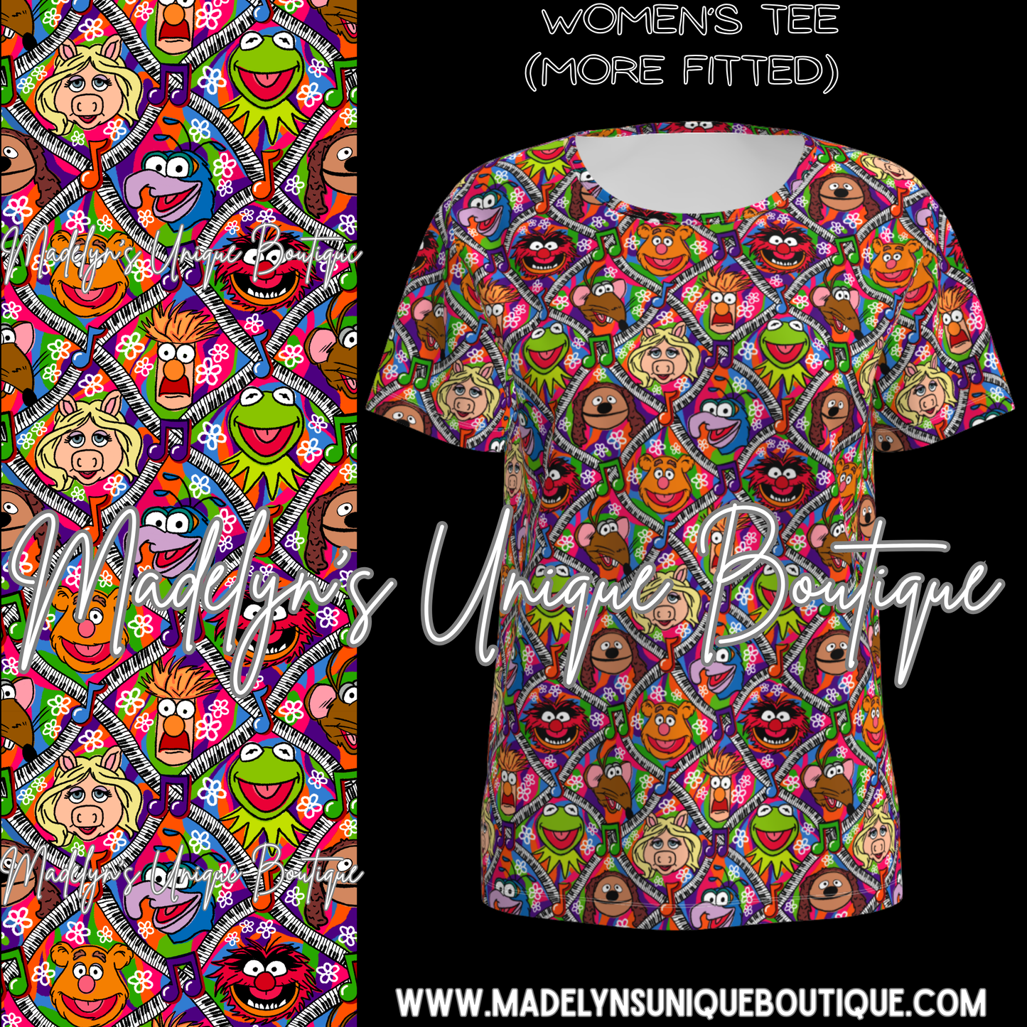 Women’s tee “muppet mayhem”
