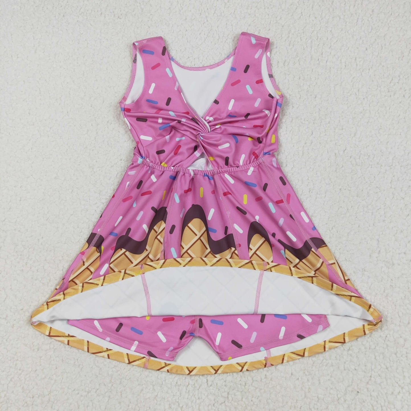 Ice cream sports athletic dress with shorts built in