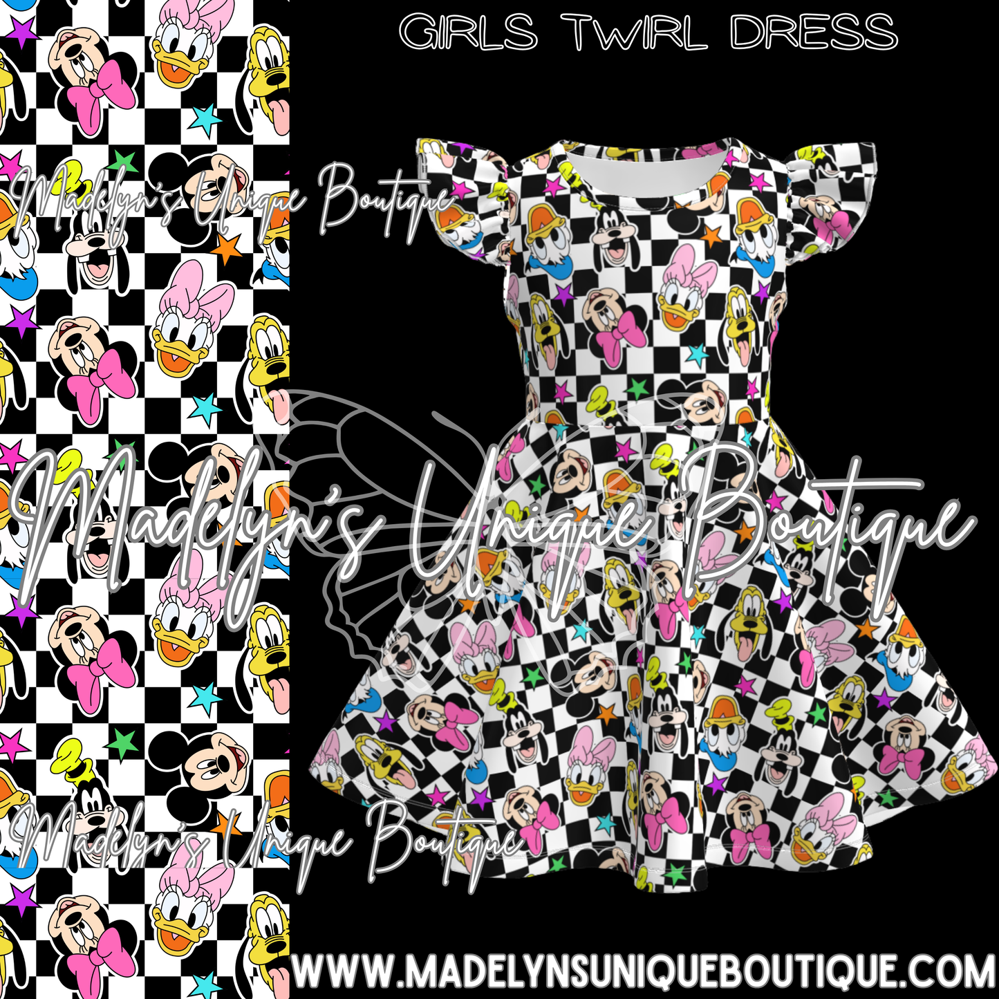 Girls twirl dress “Main street mash-up”