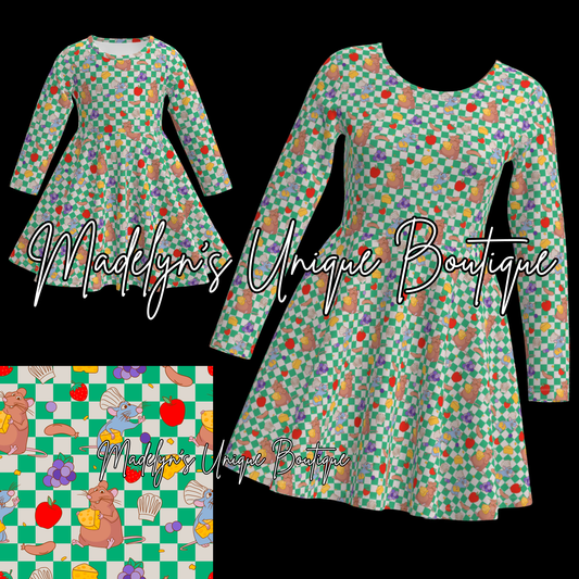 Women’s long sleeve twirl dress with pockets