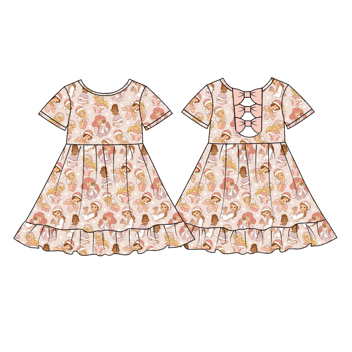 Girls bow back dress