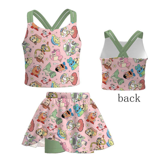 Girls ruffle skort set