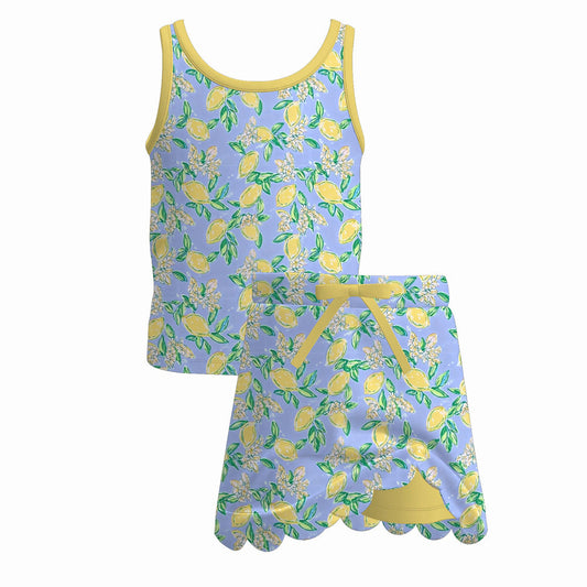 Girls scalloped skort set