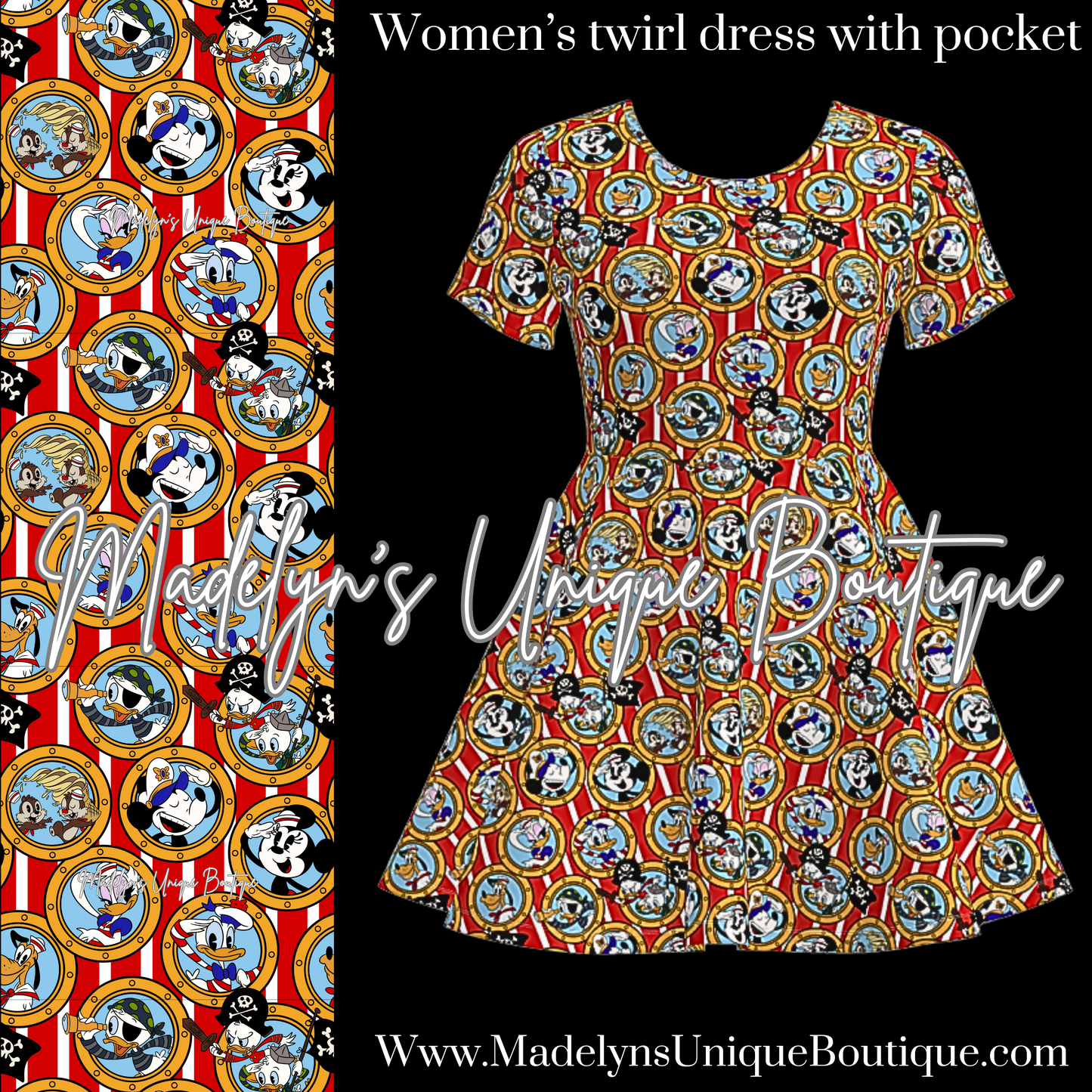 Women’s twirl dress with pockets