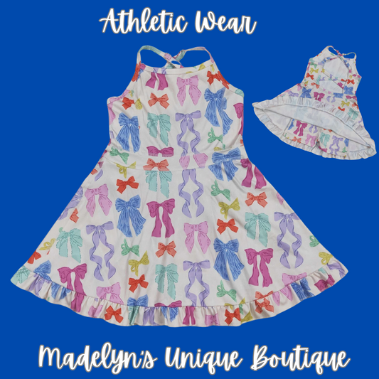 Bows sports athletic dress with shorts built in
