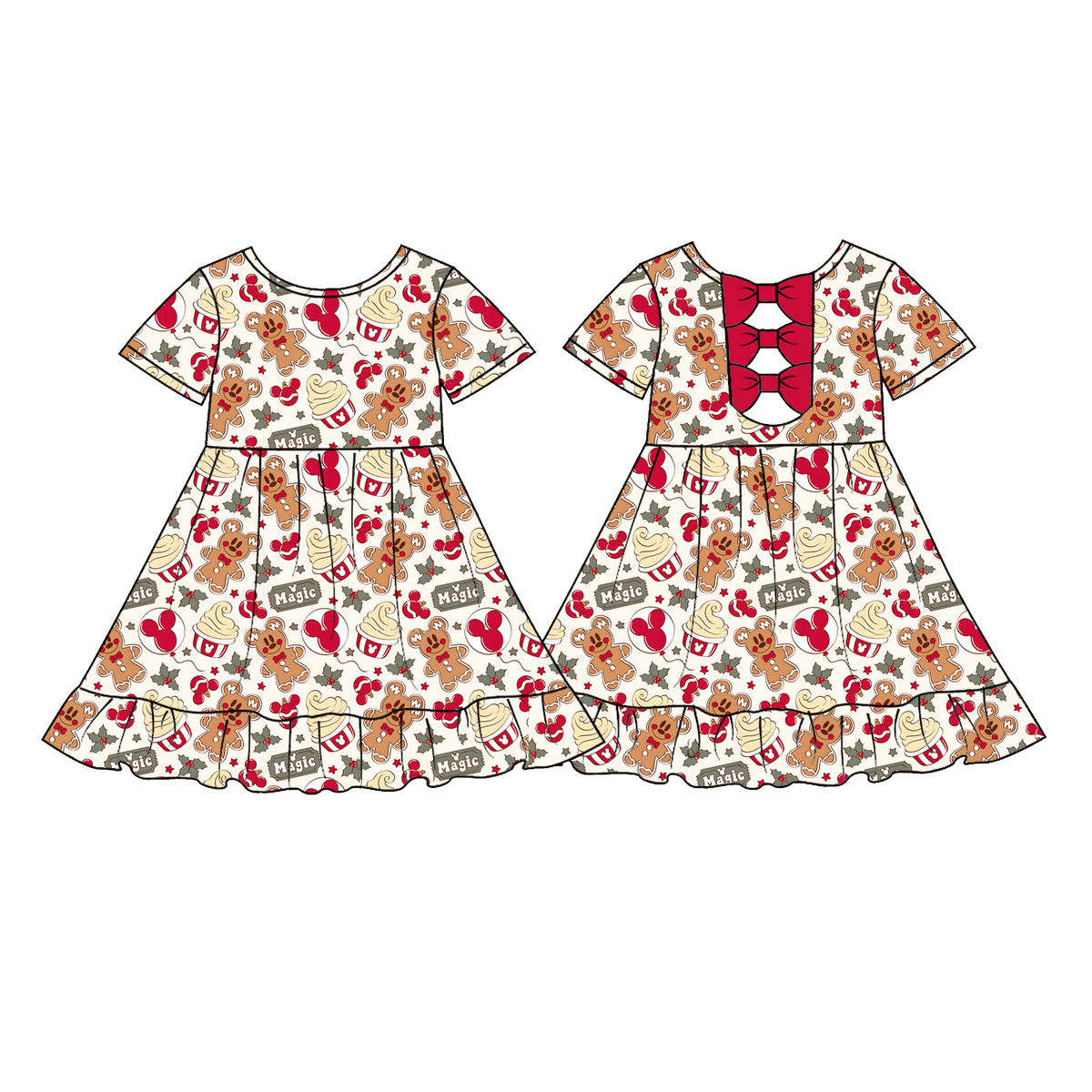 Girls bow back dress
