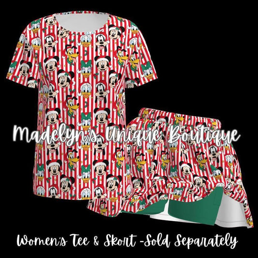 Womens tee and skort with pockets