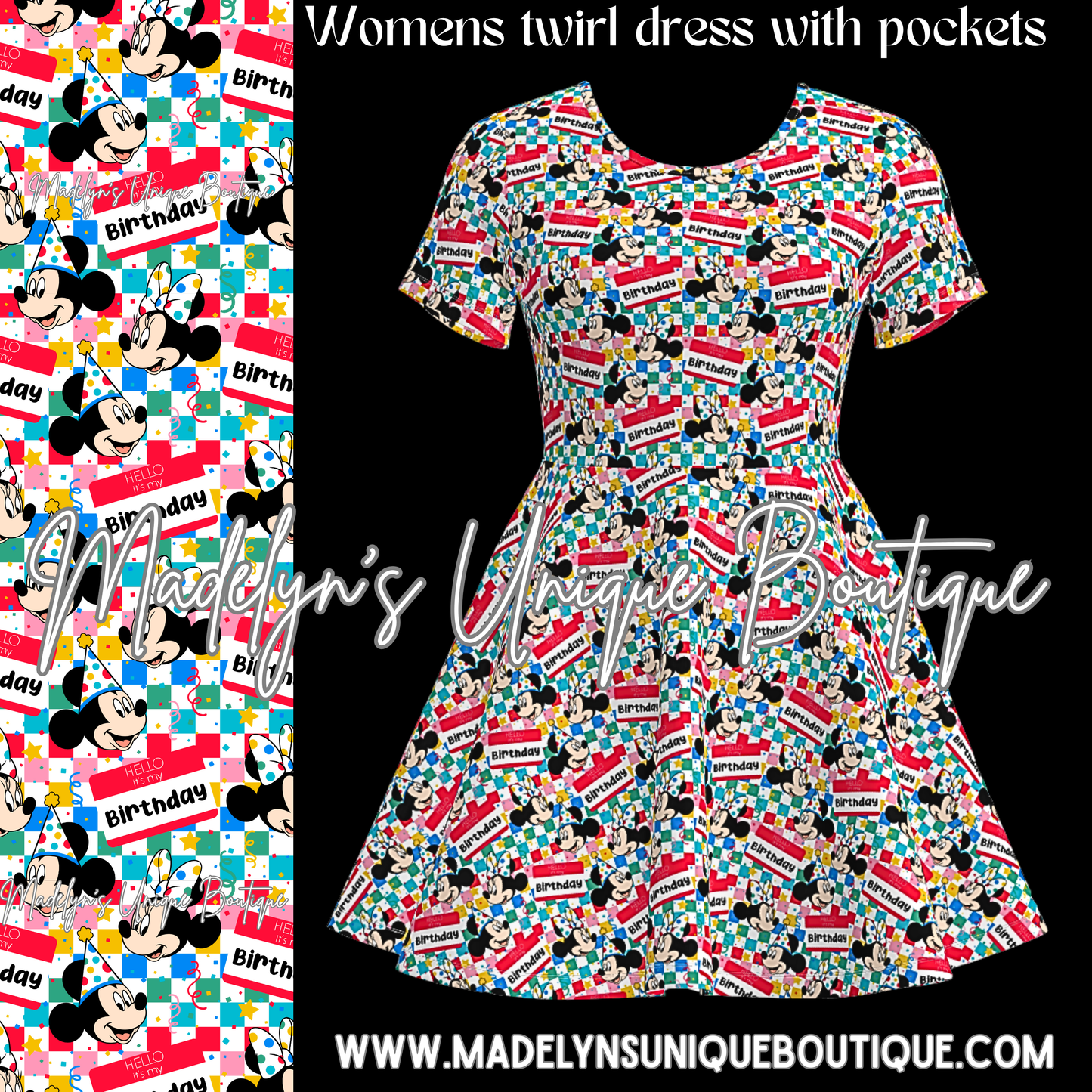 Women’s twirl dress with pockets