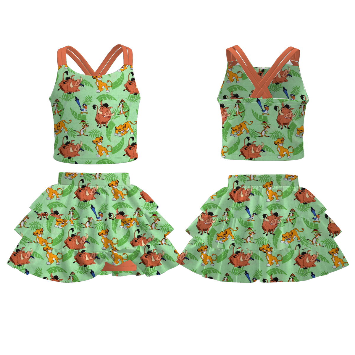 Girls ruffle skort set