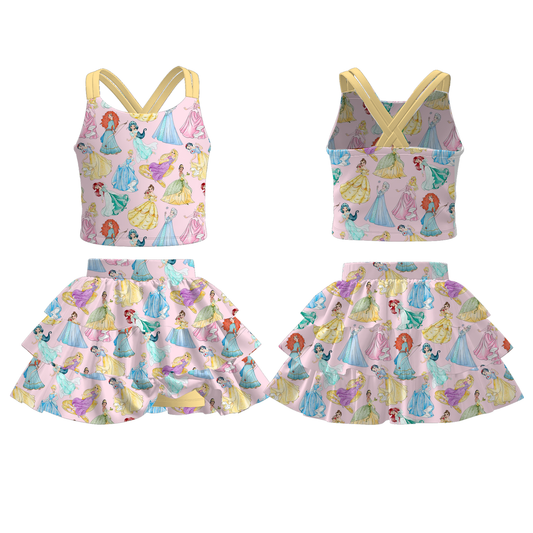 Girls ruffle skort set