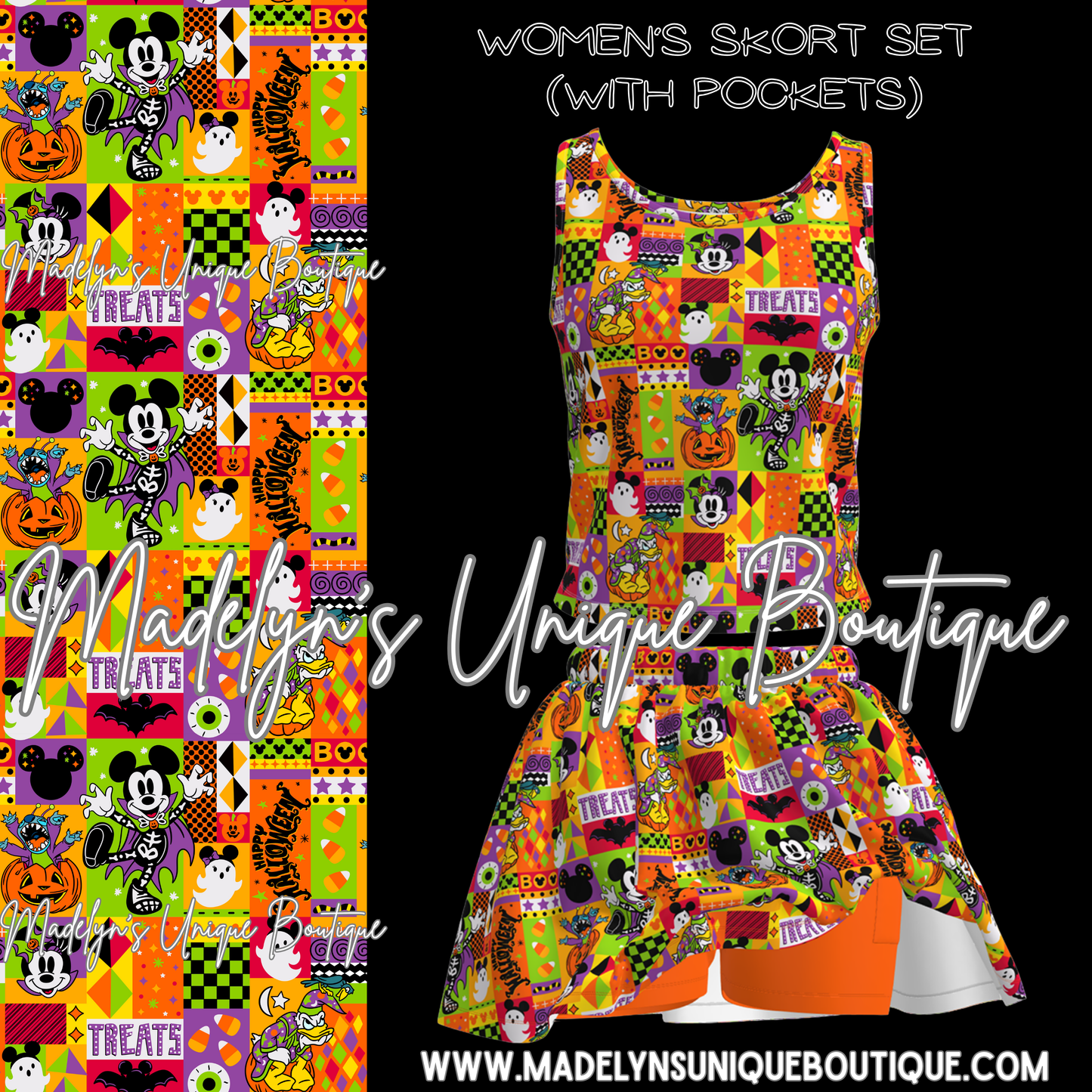 Women’s skort set “main street mischief”