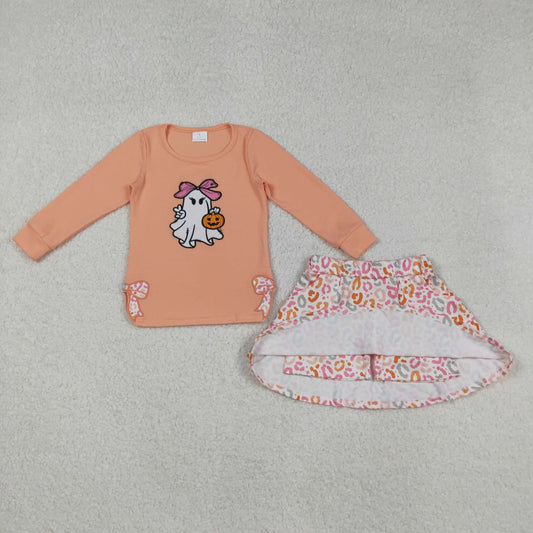 Halloween embroidered ghost skort