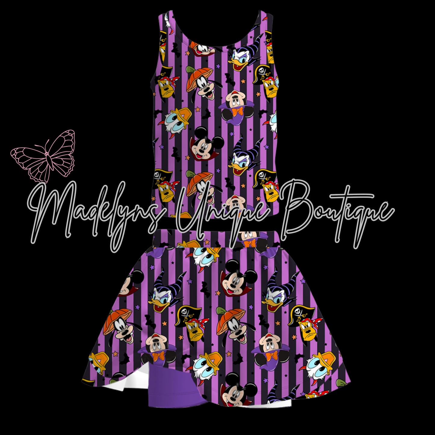 Girls skort set “Haunted on main”