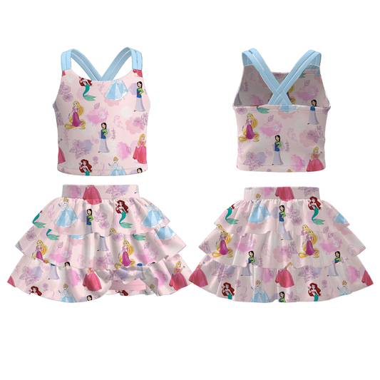 Girls ruffle skort set
