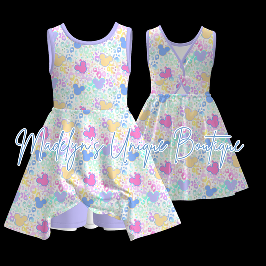 Girls twirl dress with shorts built in