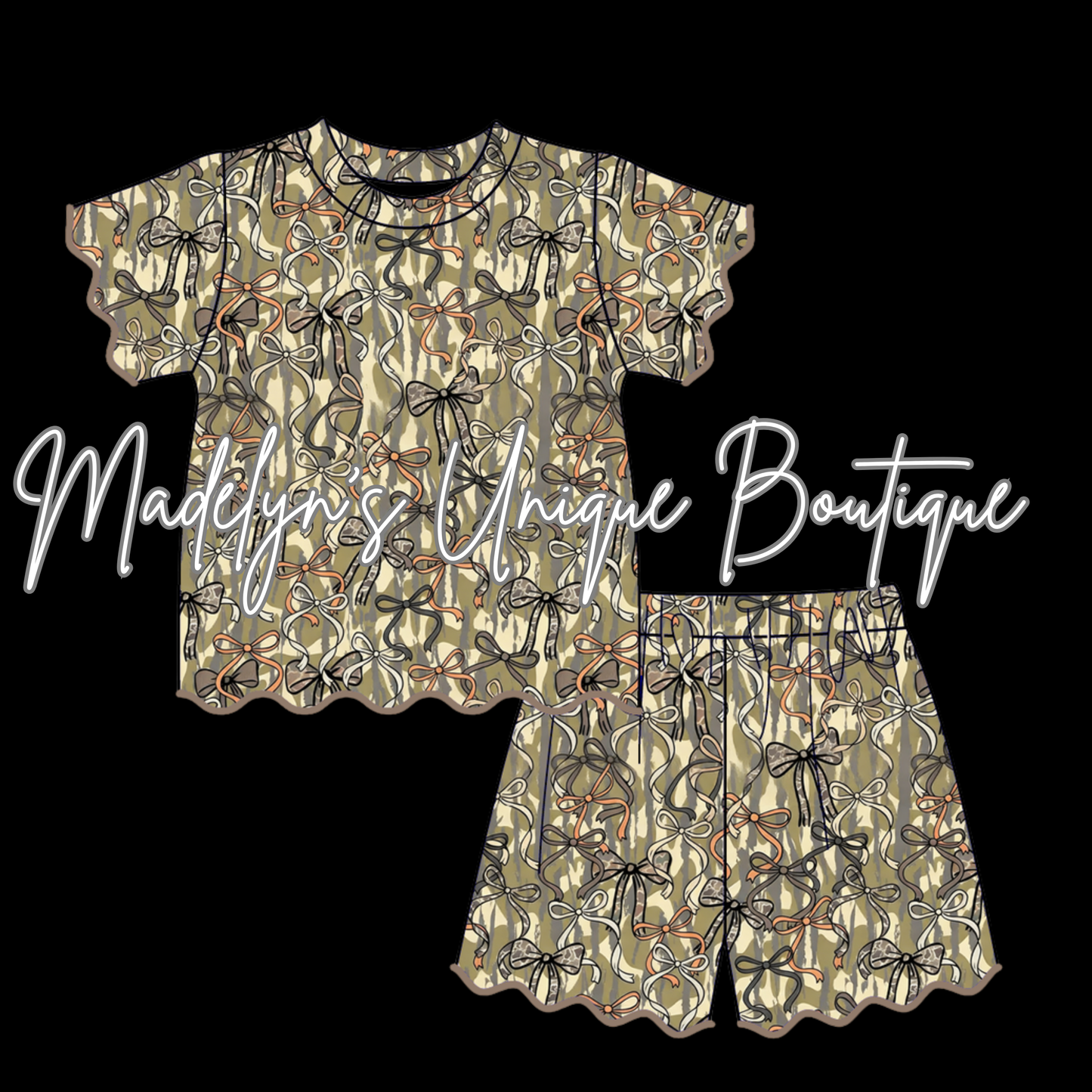 Girls scalloped short set