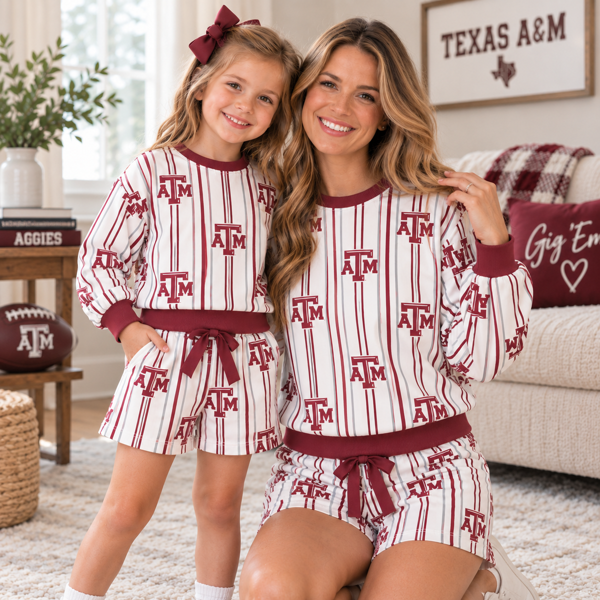 Mama and mini football sets