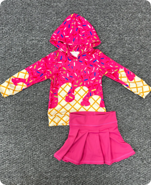 Athletic skort with ice cream pullover