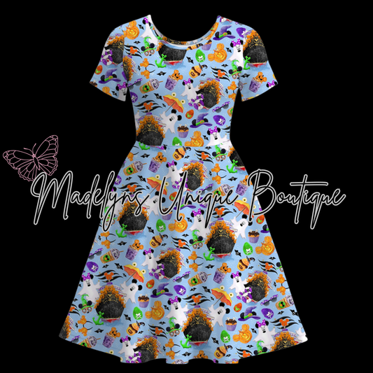 Women’s twirl dress with pockets “Spooky Sailing”