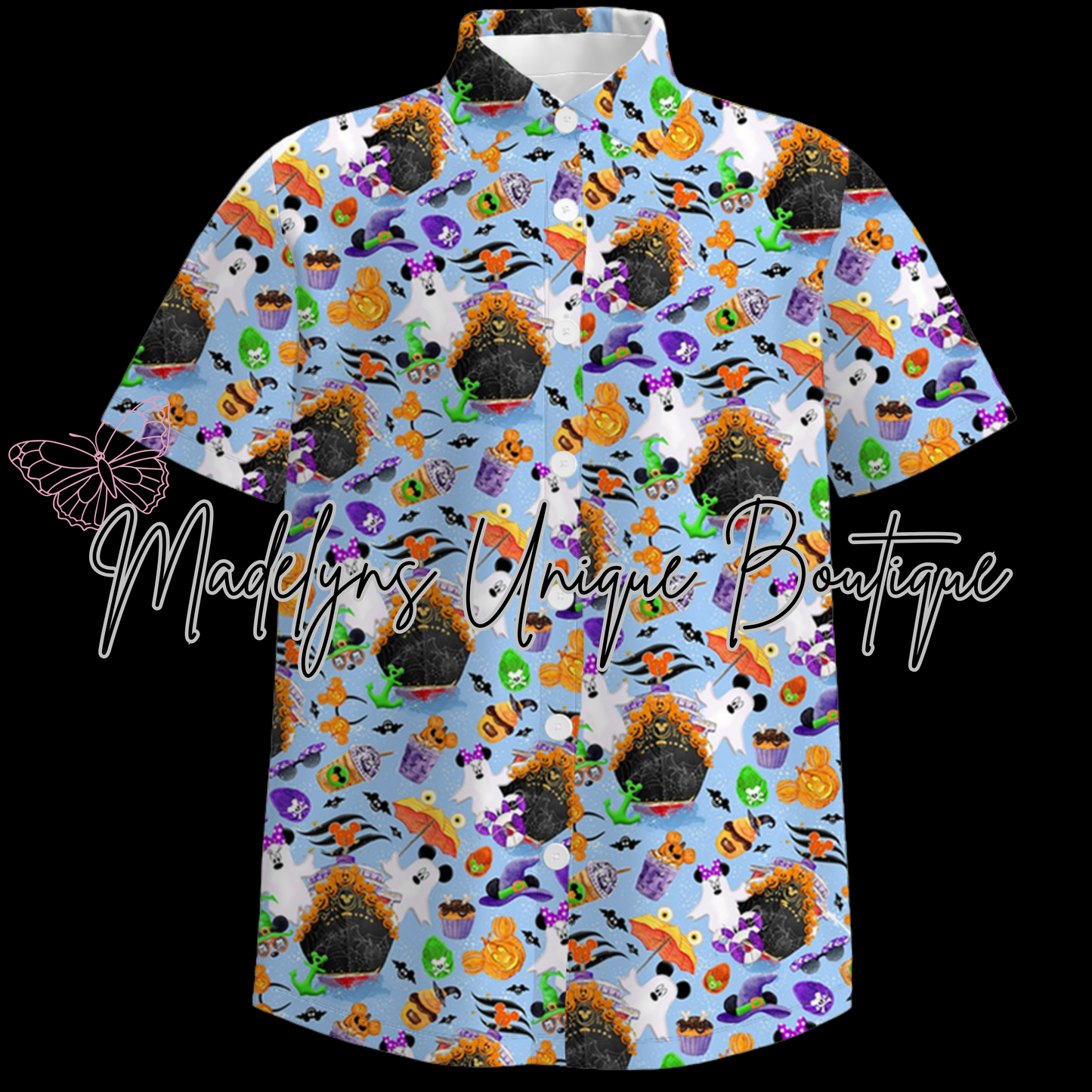 Unisex adult button up “Spooky Sailing”