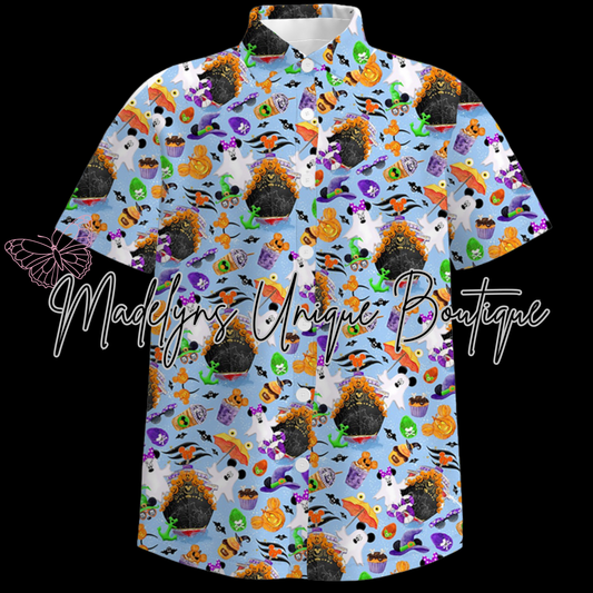 Unisex adult button up “Spooky Sailing”