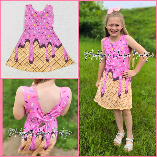 Ice cream athletic set with shorts built in