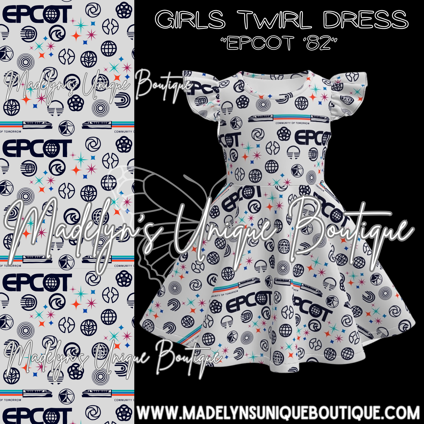 Girls twirl dress “Epcot ‘82”