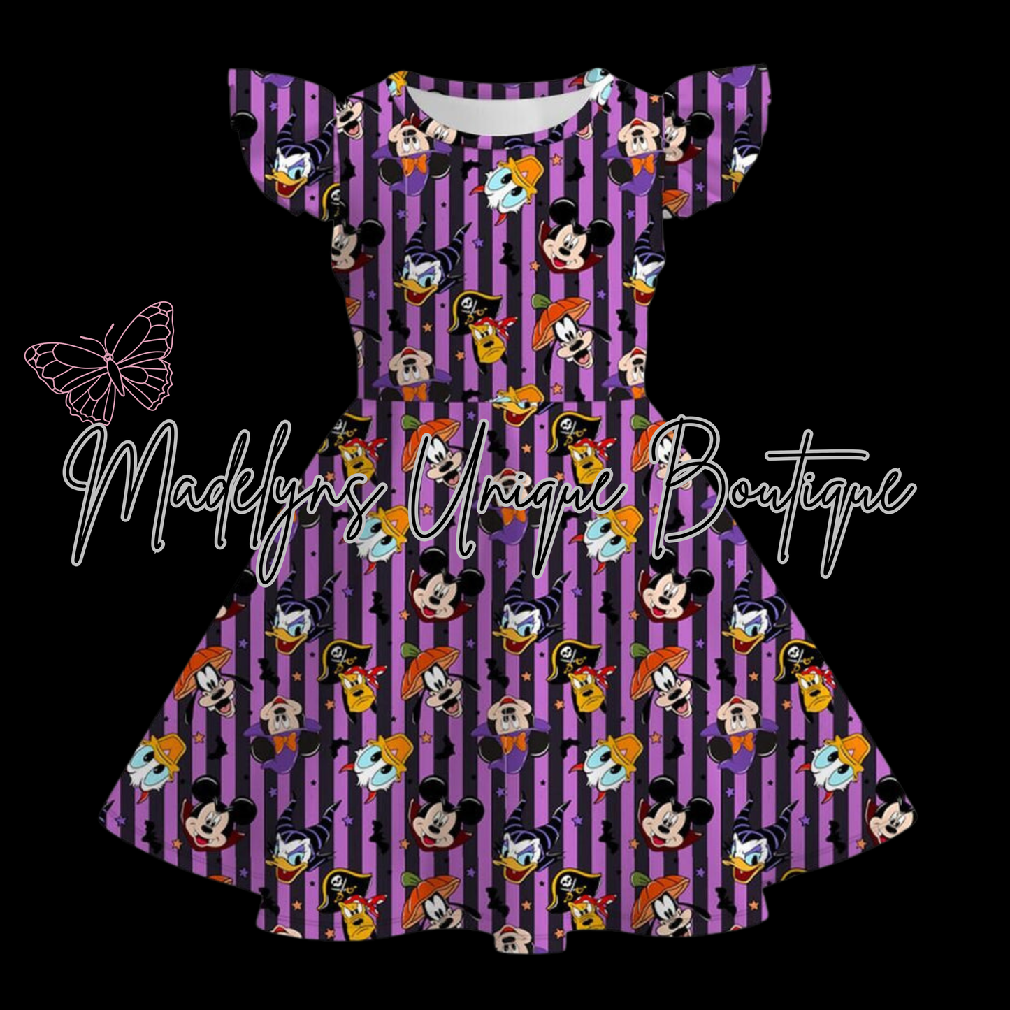 Girls twirl dress “Haunted on main”