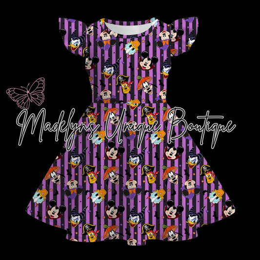 Girls twirl dress “Haunted on main”