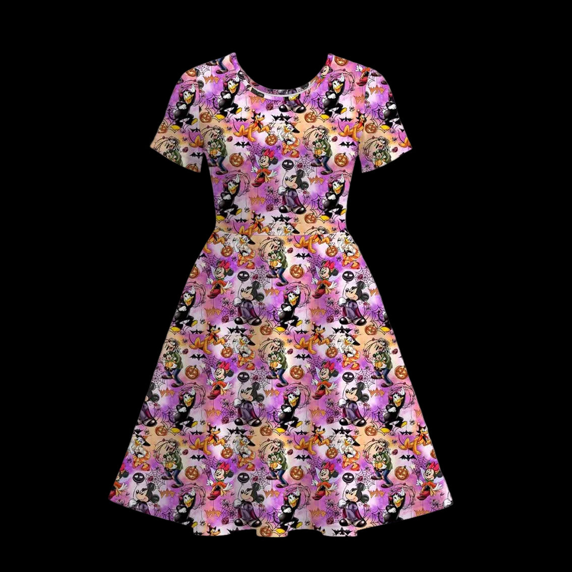 Women’s twirl dress with pockets “Halloween magic”