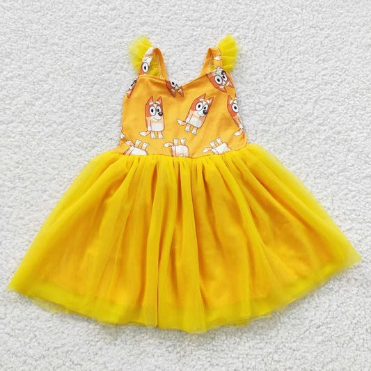 Orange pups tule dress