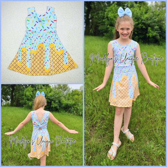 Ice cream athletic set with shorts built in