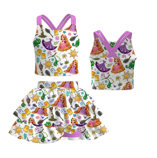 Girls ruffle skort set