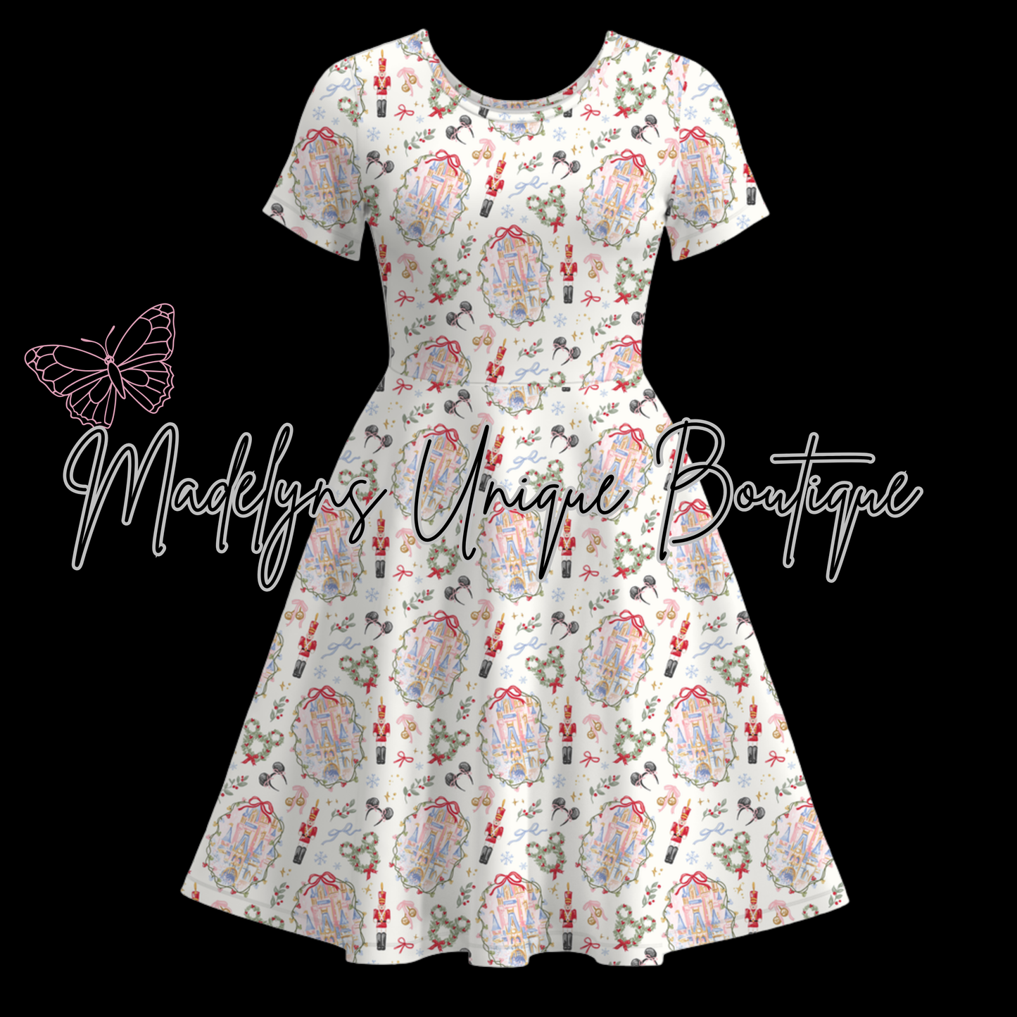 Women’s twirl dress with pockets “Christmas”