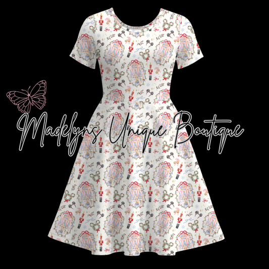 Women’s twirl dress with pockets “Christmas”