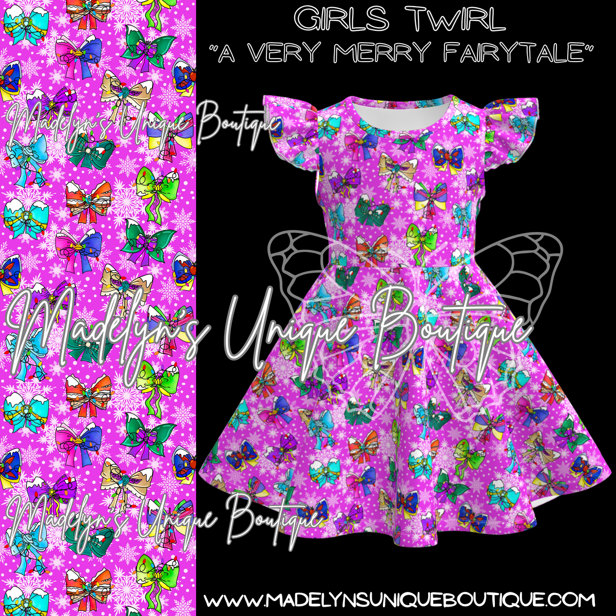 Girls twirl dress “A very merry fairytale”