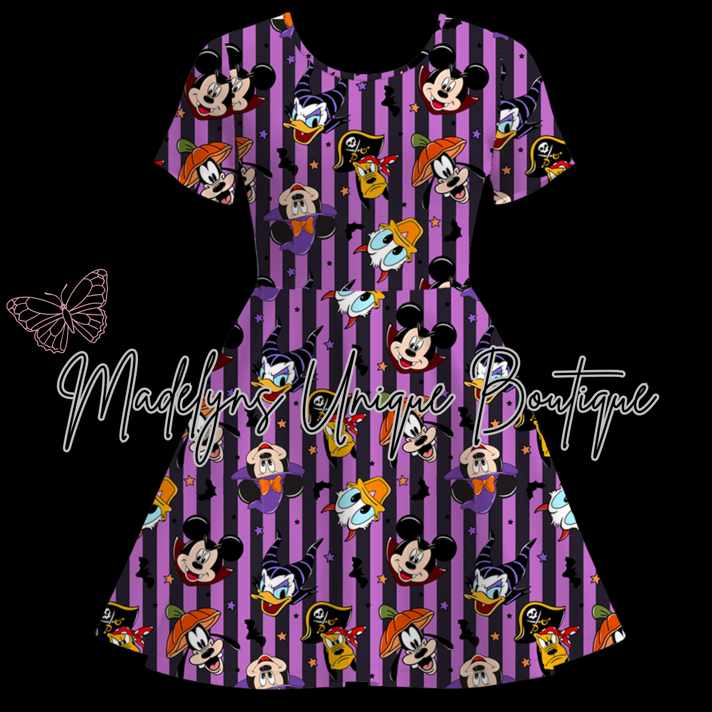 Women’s twirl dress with pockets “Haunted on Main”