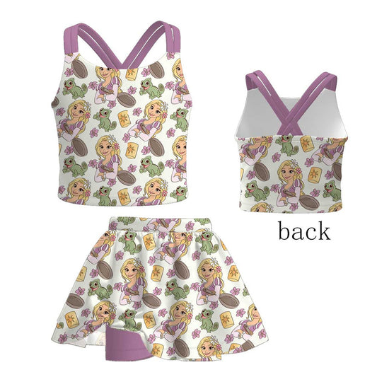 Girls ruffle skort set