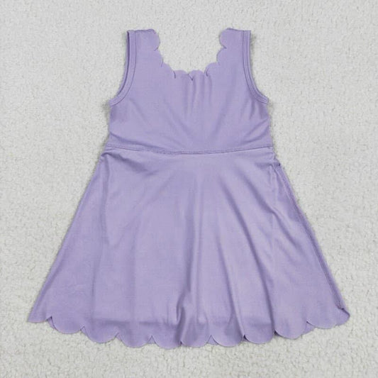 Scalloped athletic set with shorts built in