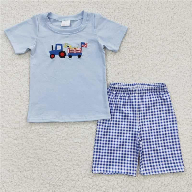Embroidered short set USA