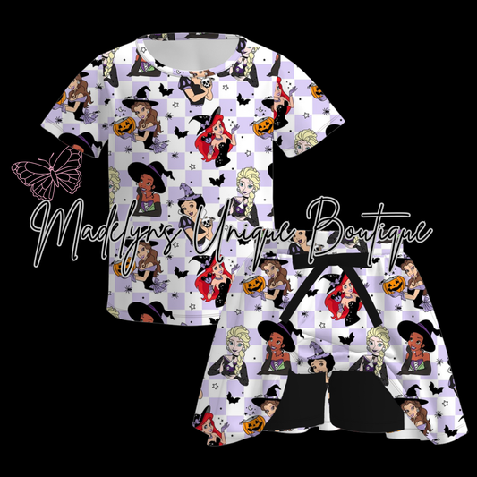Girls skort set “Haunted happy ever after”