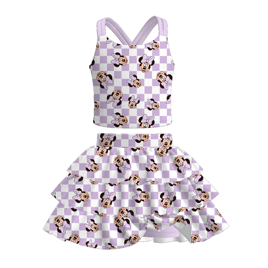 Girls ruffle skort set