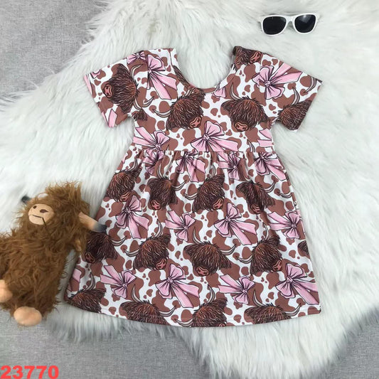 Highland cow bow back dress( swipe to see)