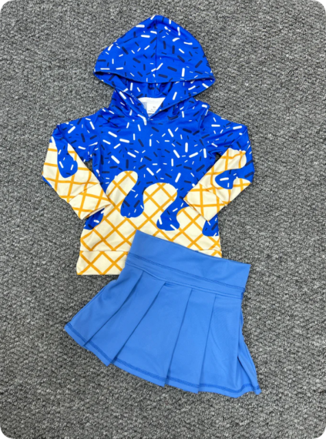 Athletic skort with ice cream pullover