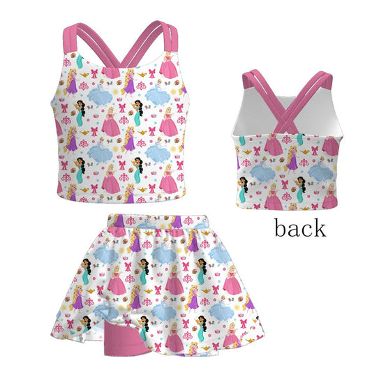 Girls ruffle skort set