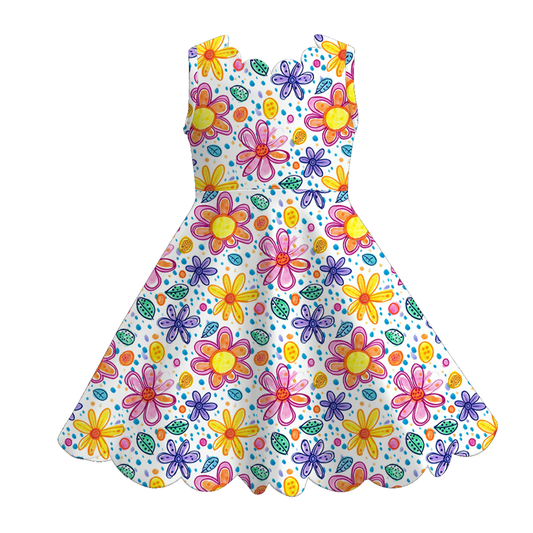 Girls scalloped dress