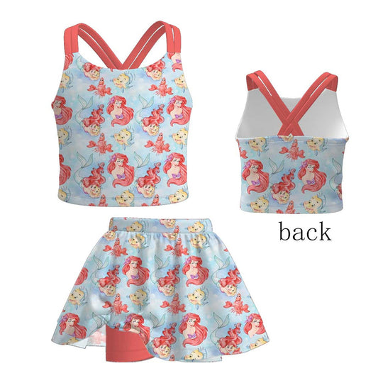 Girls ruffle skort set